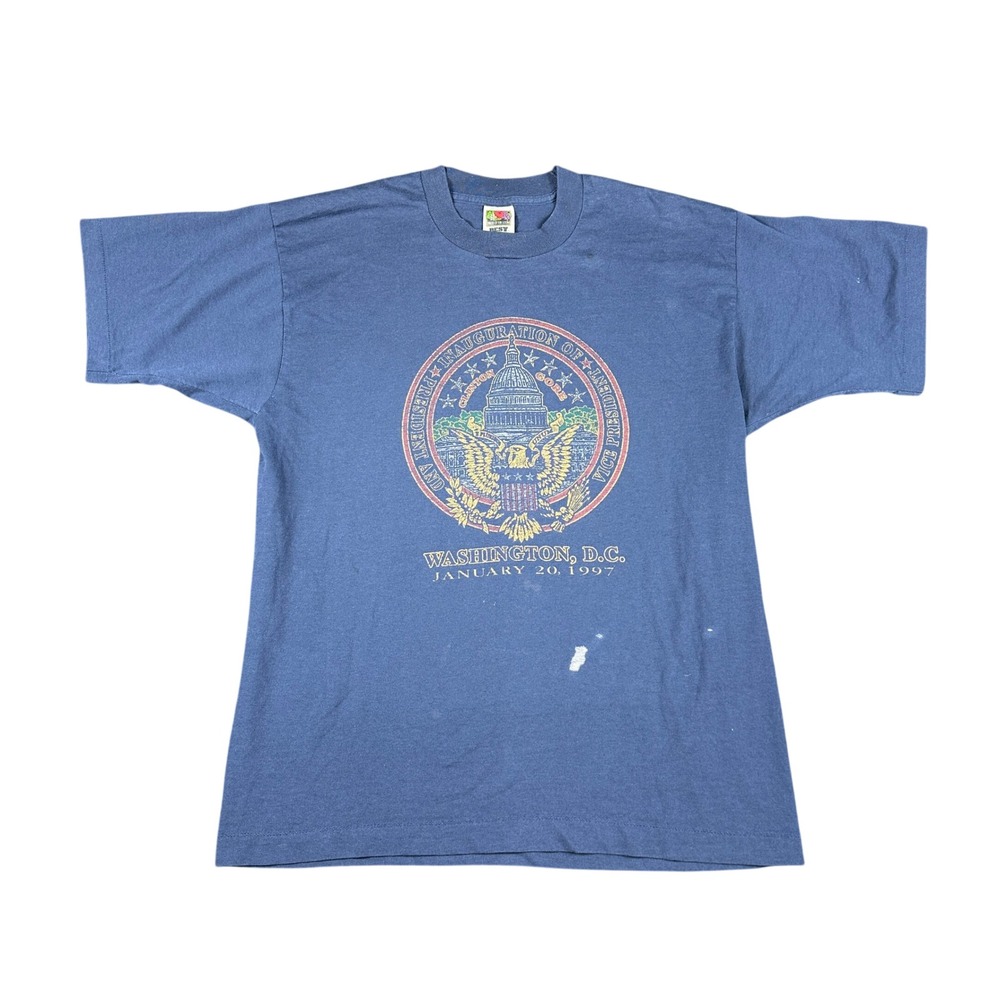 Vintage 1997 Clinton Gore Inauguration T-Shirt Single Stitch Fruit of the Loom L